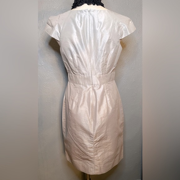 Banana Republic Silver Platinum Cocktail Dress Sz 6 - Picture 7 of 9